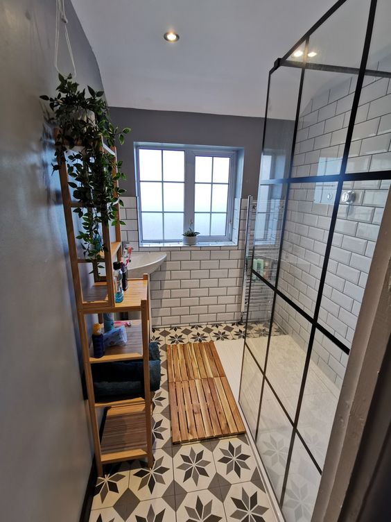 Statement mirrors are great for a small bathroom decor idea